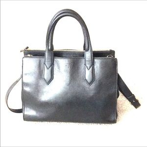 Authentic leather fossil satchel in Black